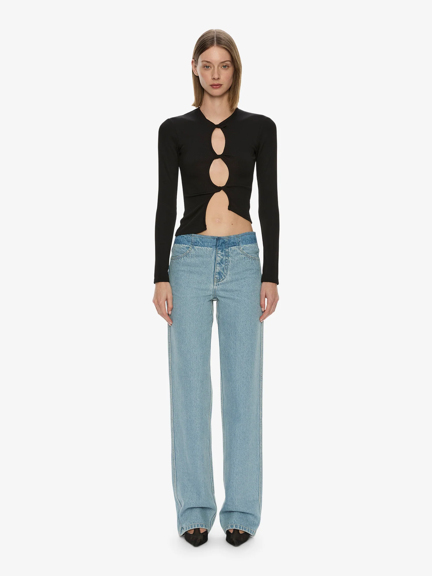 Open Twist Long Sleeve Top - Image 2