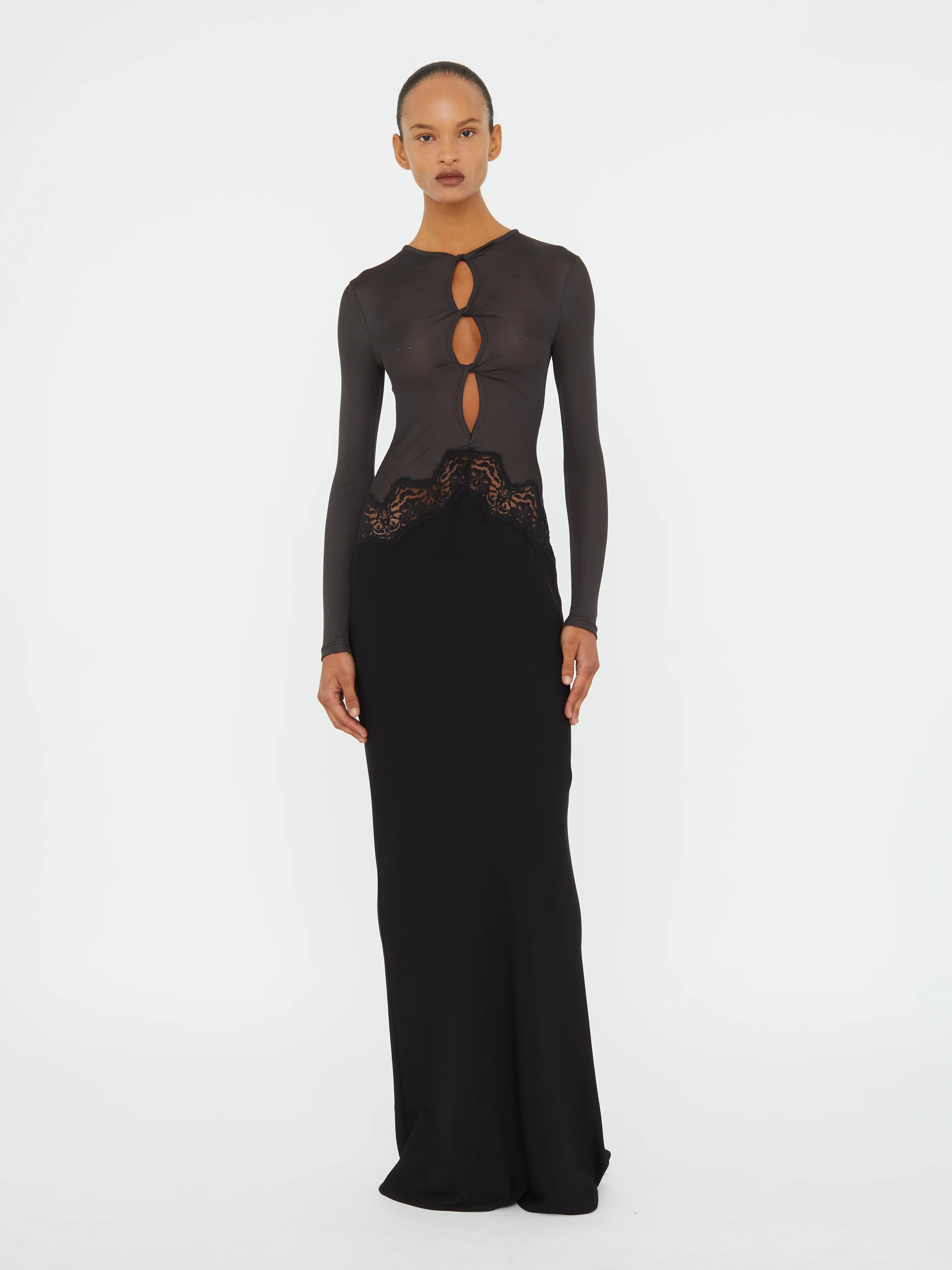 Open Twist Verner Lace Long Sleeve Dress - Image 3
