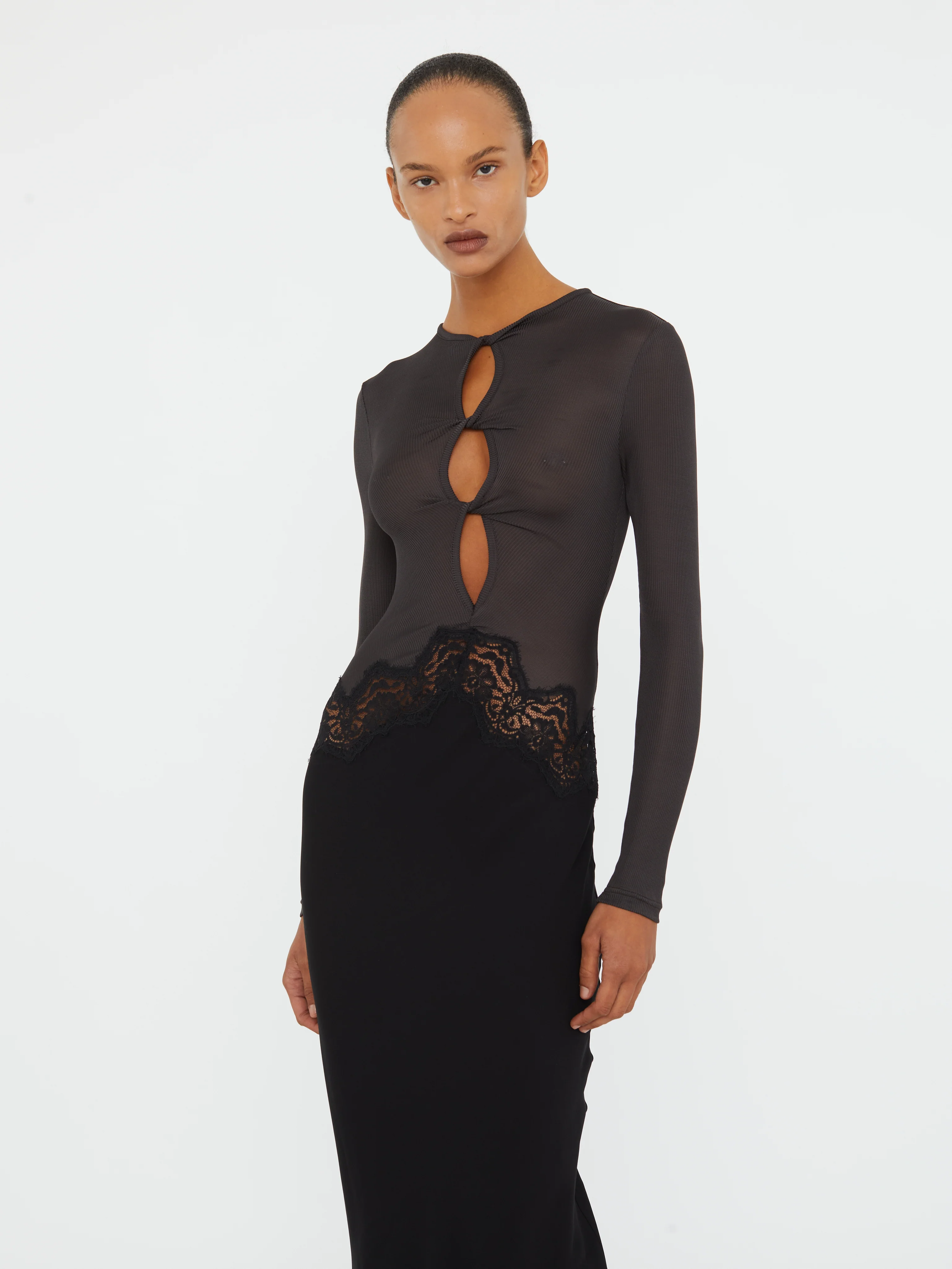 Open Twist Verner Lace Long Sleeve Dress - Image 4