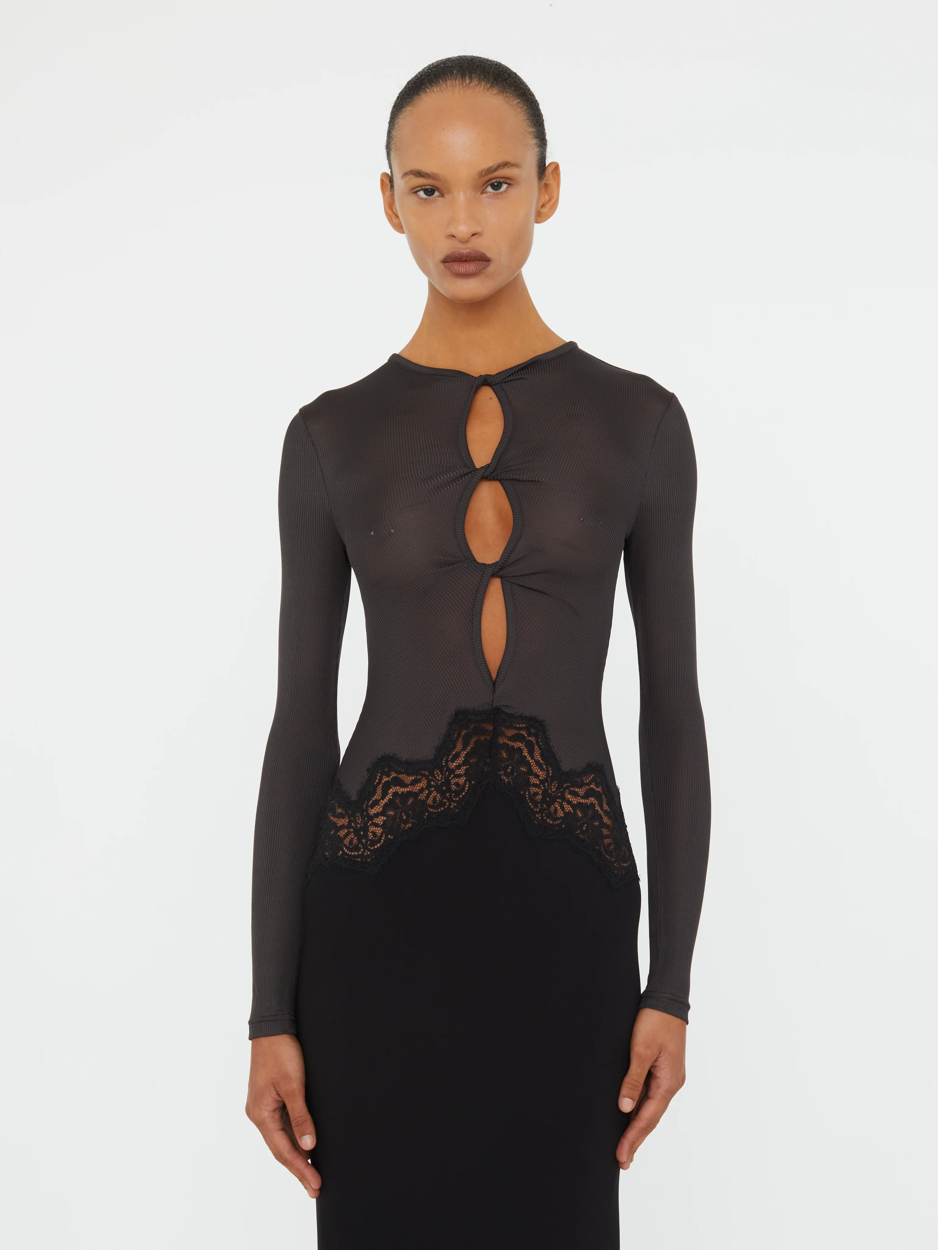 Open Twist Verner Lace Long Sleeve Dress - Image 5
