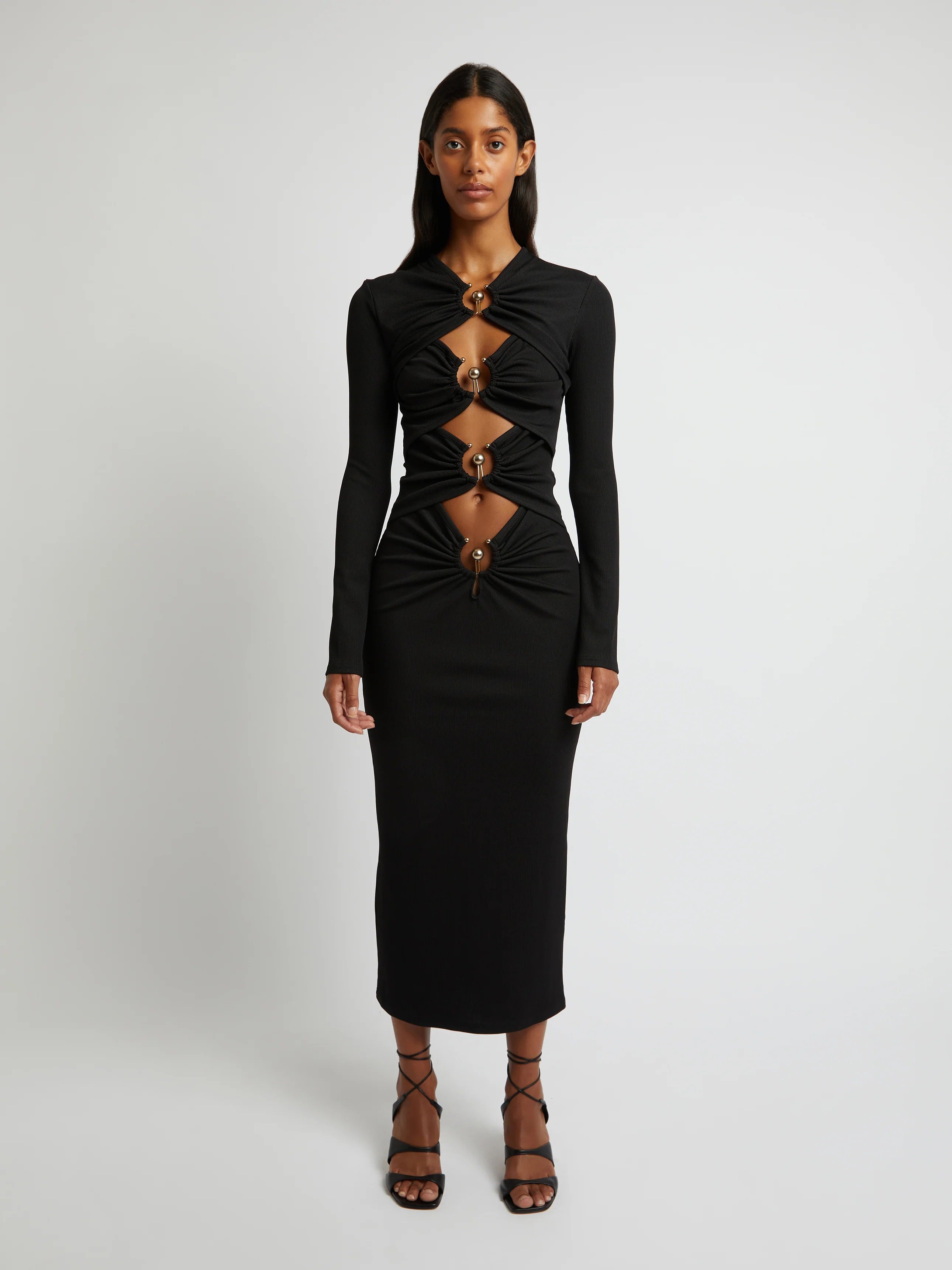 Orbit Ruched Long Sleeve Dress