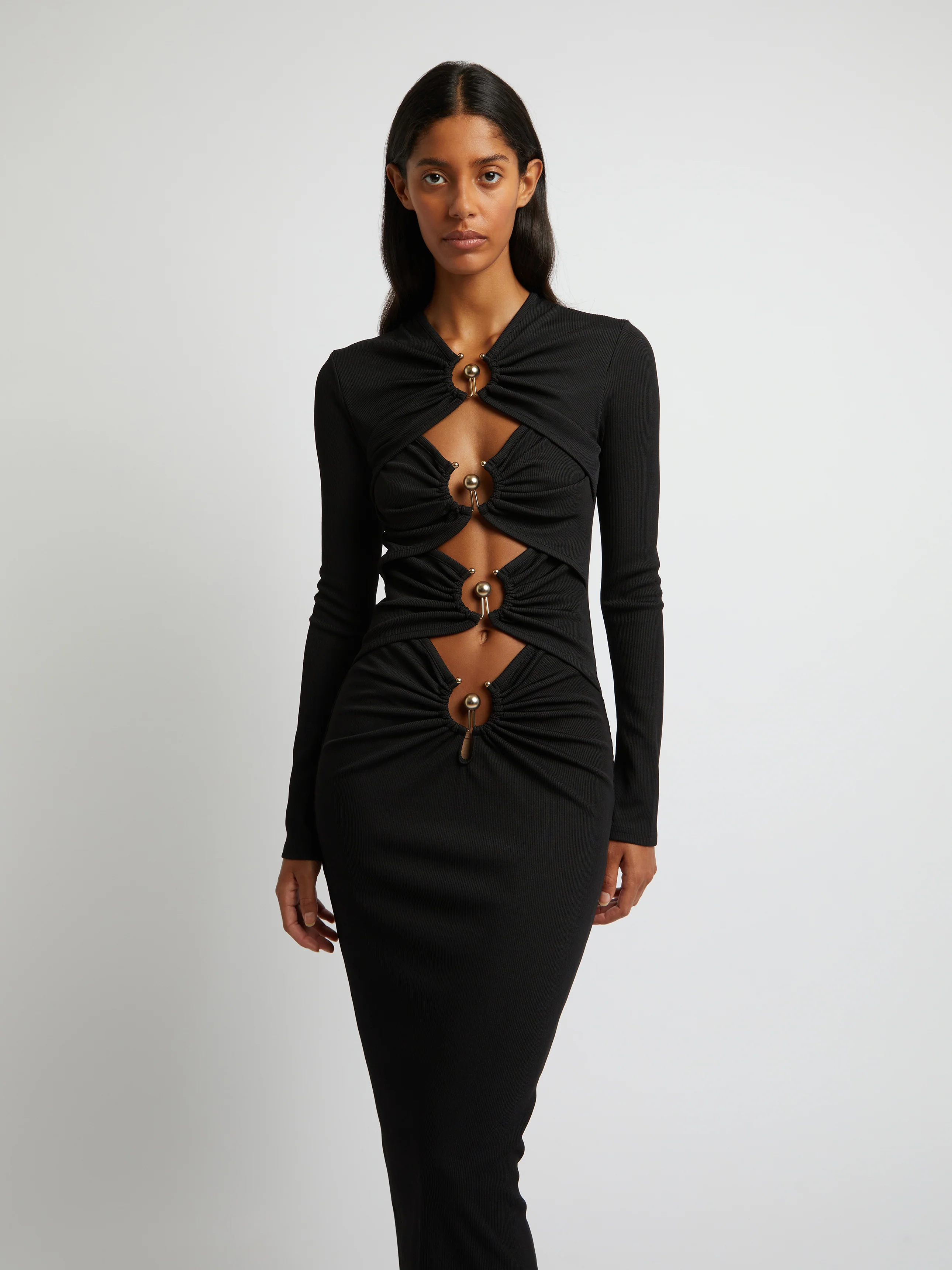 Orbit Ruched Long Sleeve Dress - Image 2