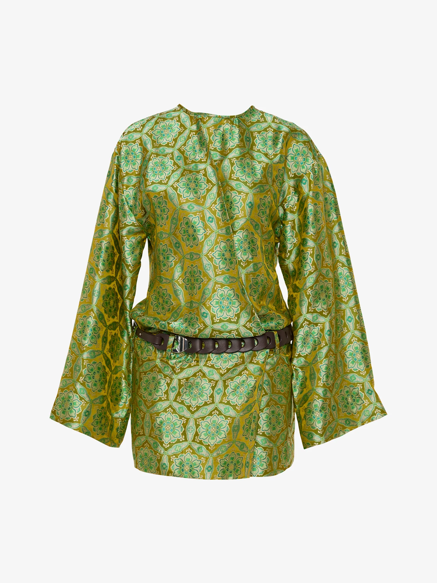 Palmira Leather Belted Long Sleeve Mini Dress - Image 5