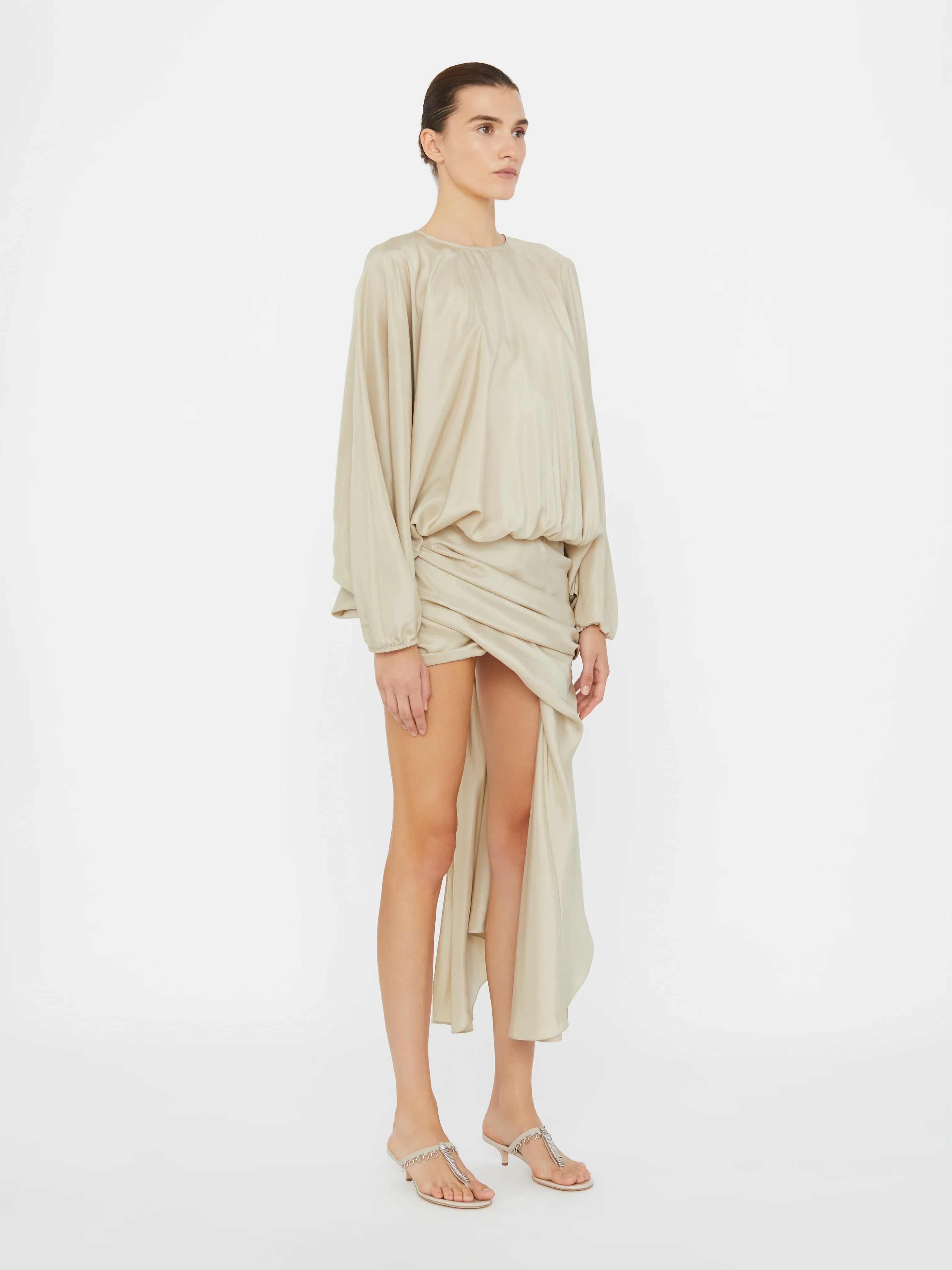 Parachute Silk Drape Mini Dress - Image 2