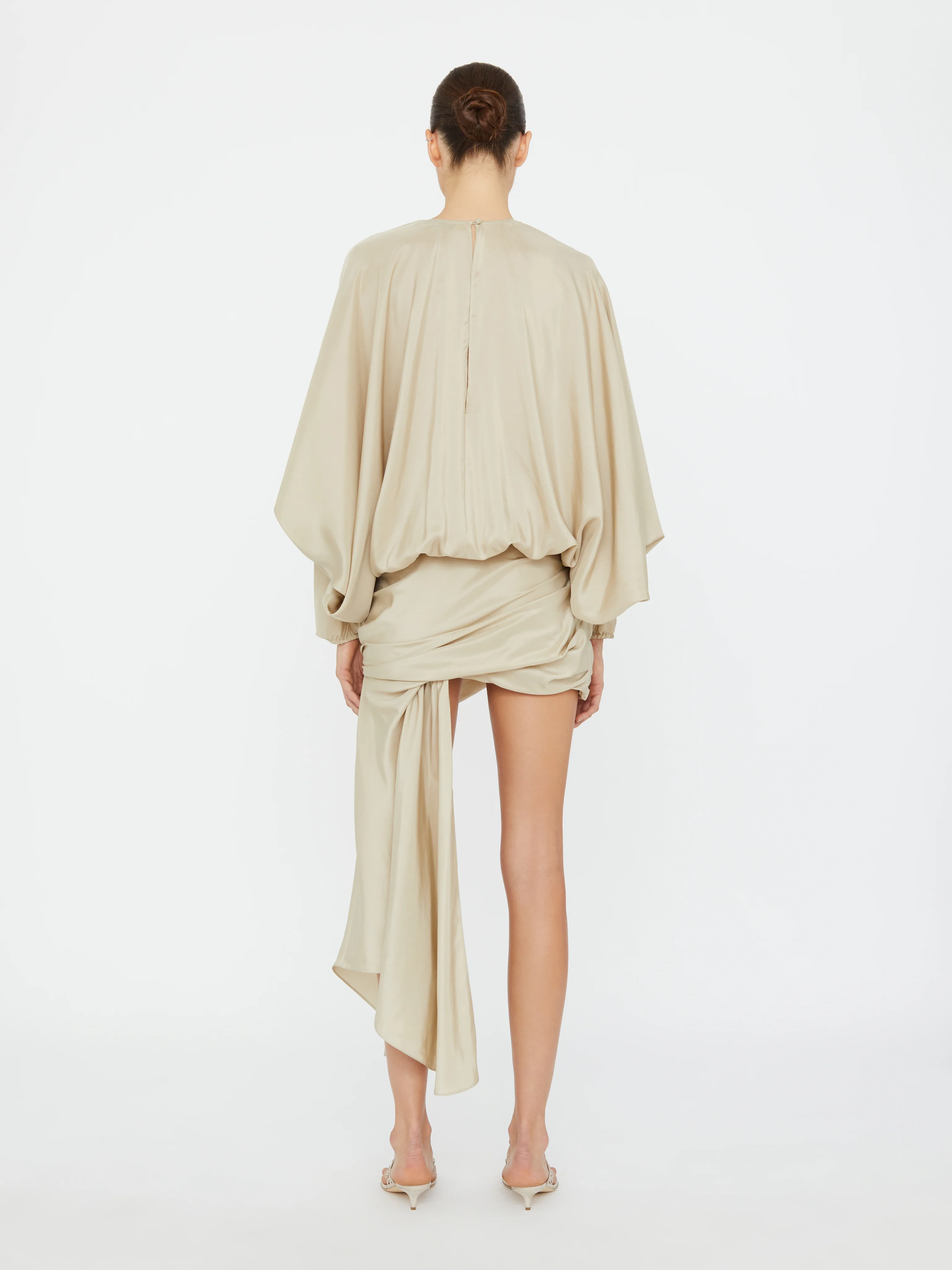 Parachute Silk Drape Mini Dress - Image 4