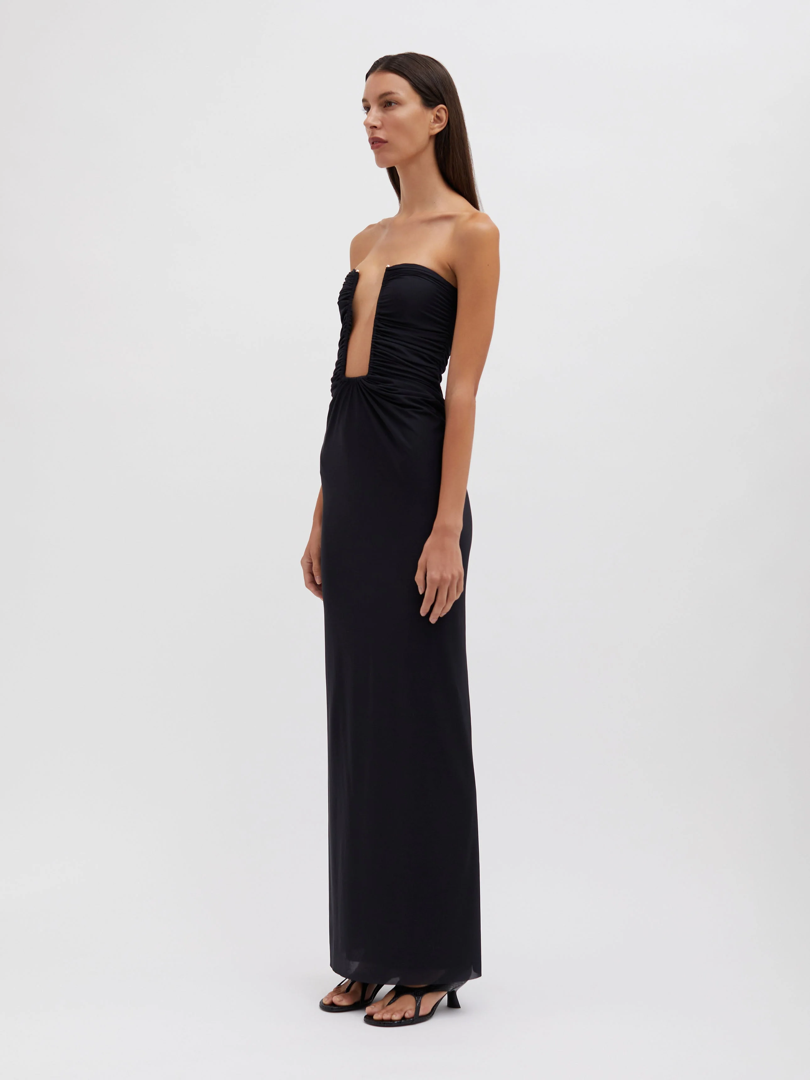 Plunge Strapless Column Dress - Image 3
