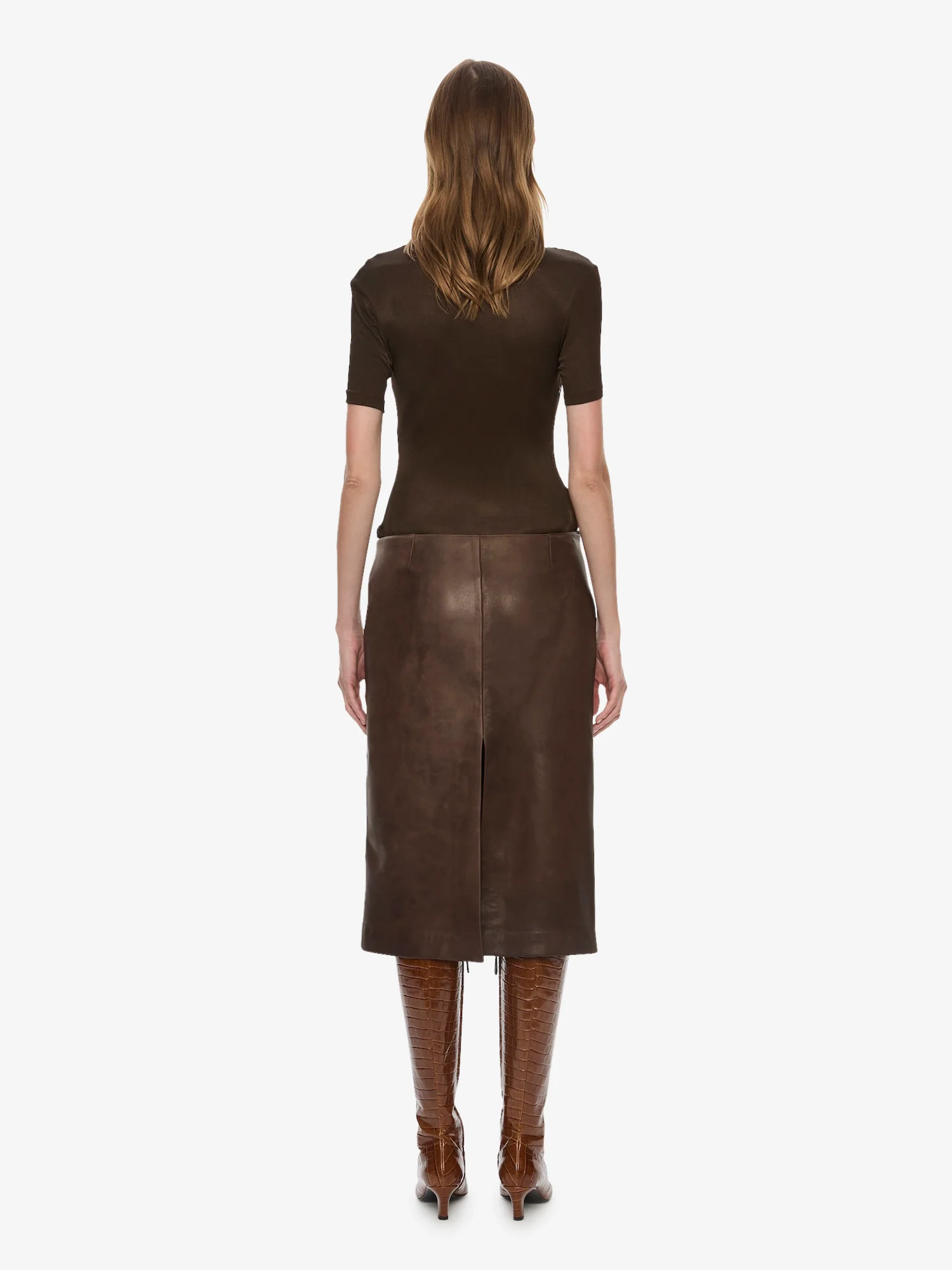 Redux Ribbed Leather Tee Dress - Image 4