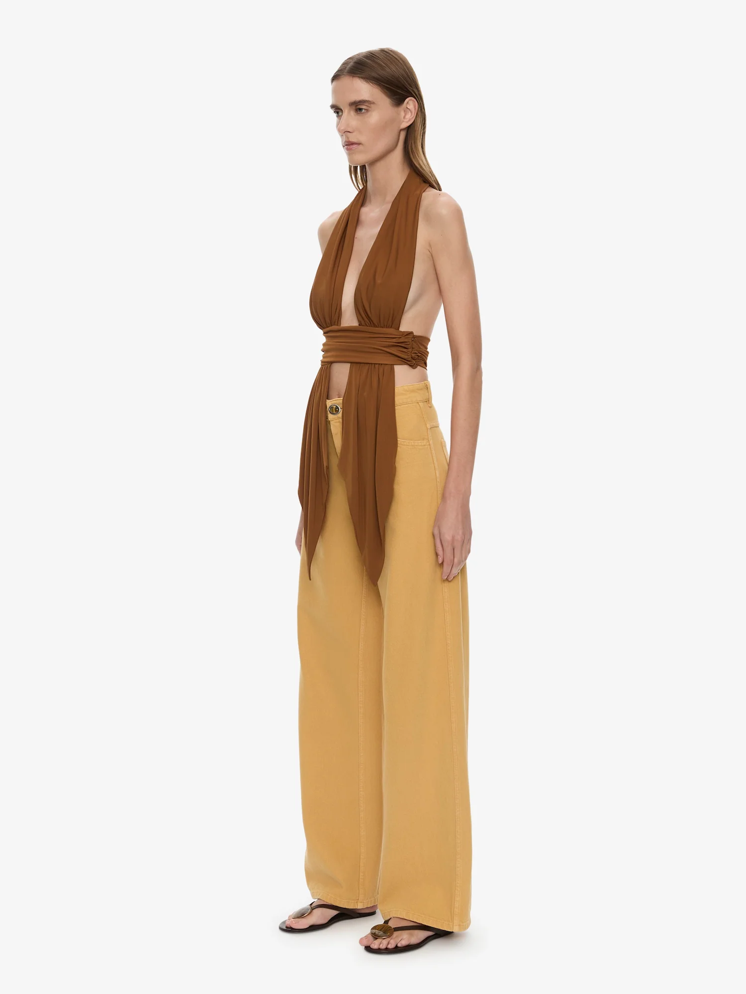 Scarf Draped Halter Top - Image 4