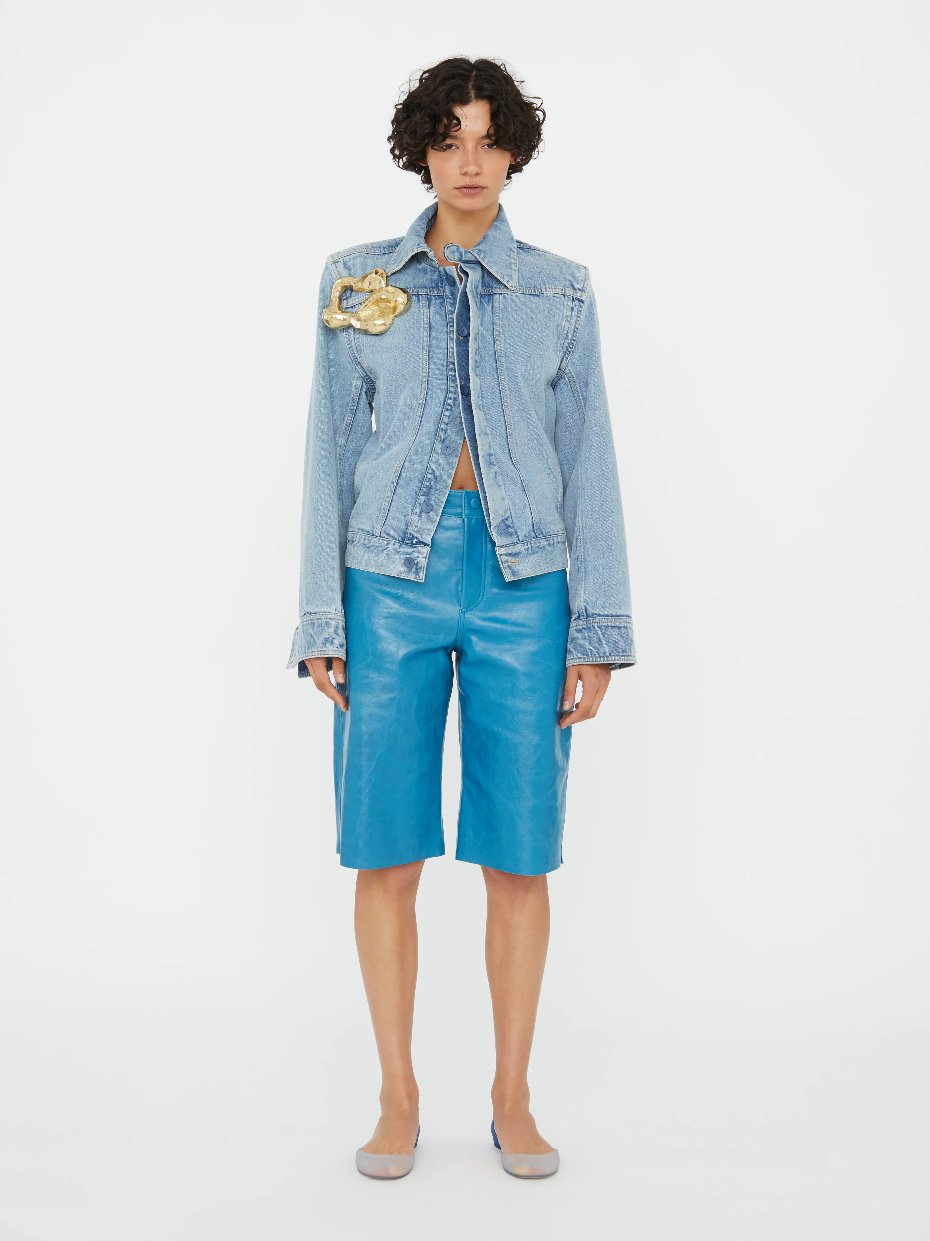 Sculptured Corsage Denim Jacket - Image 3