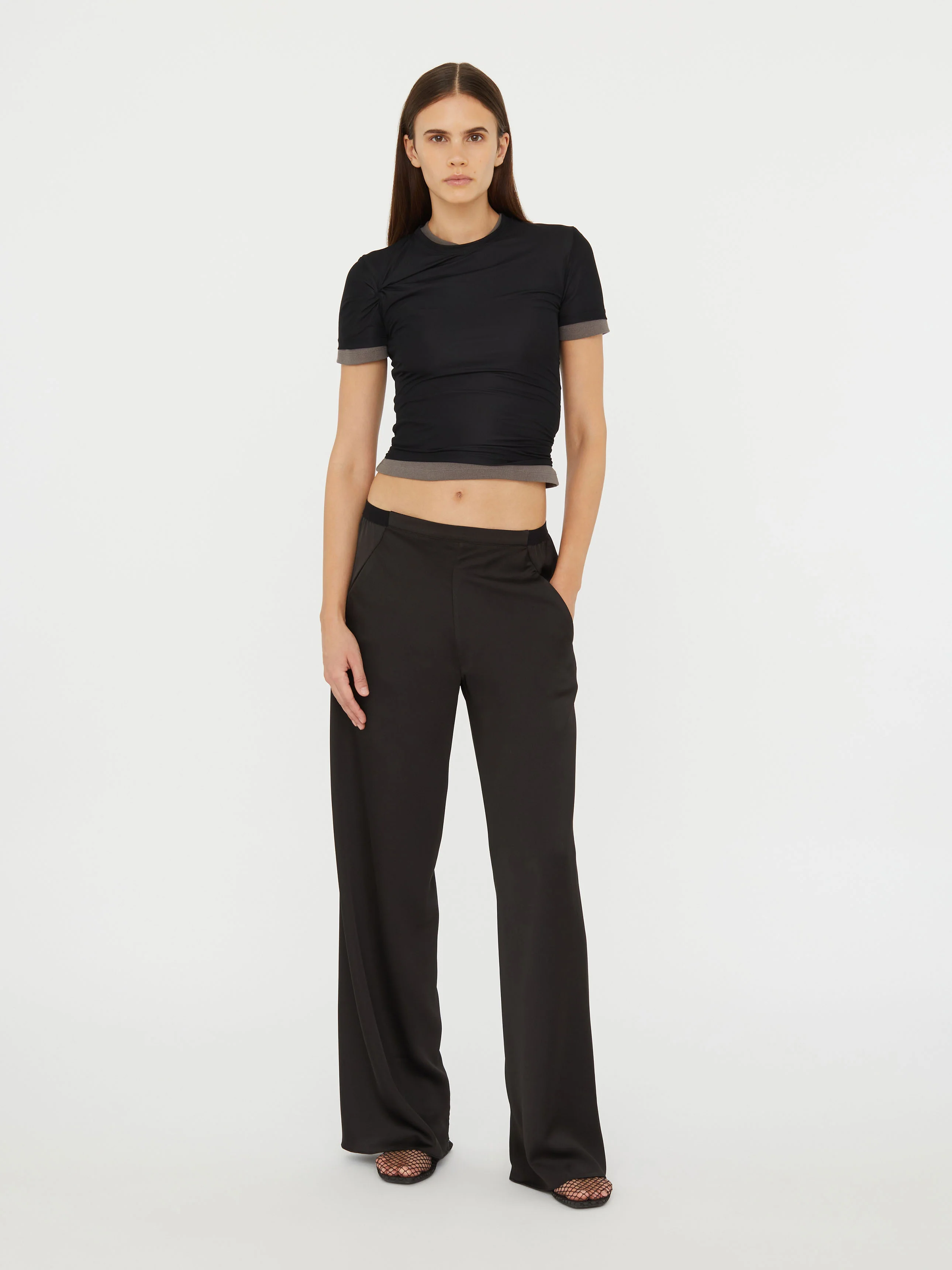 Sheer Overlay Loophole Tee - Image 4