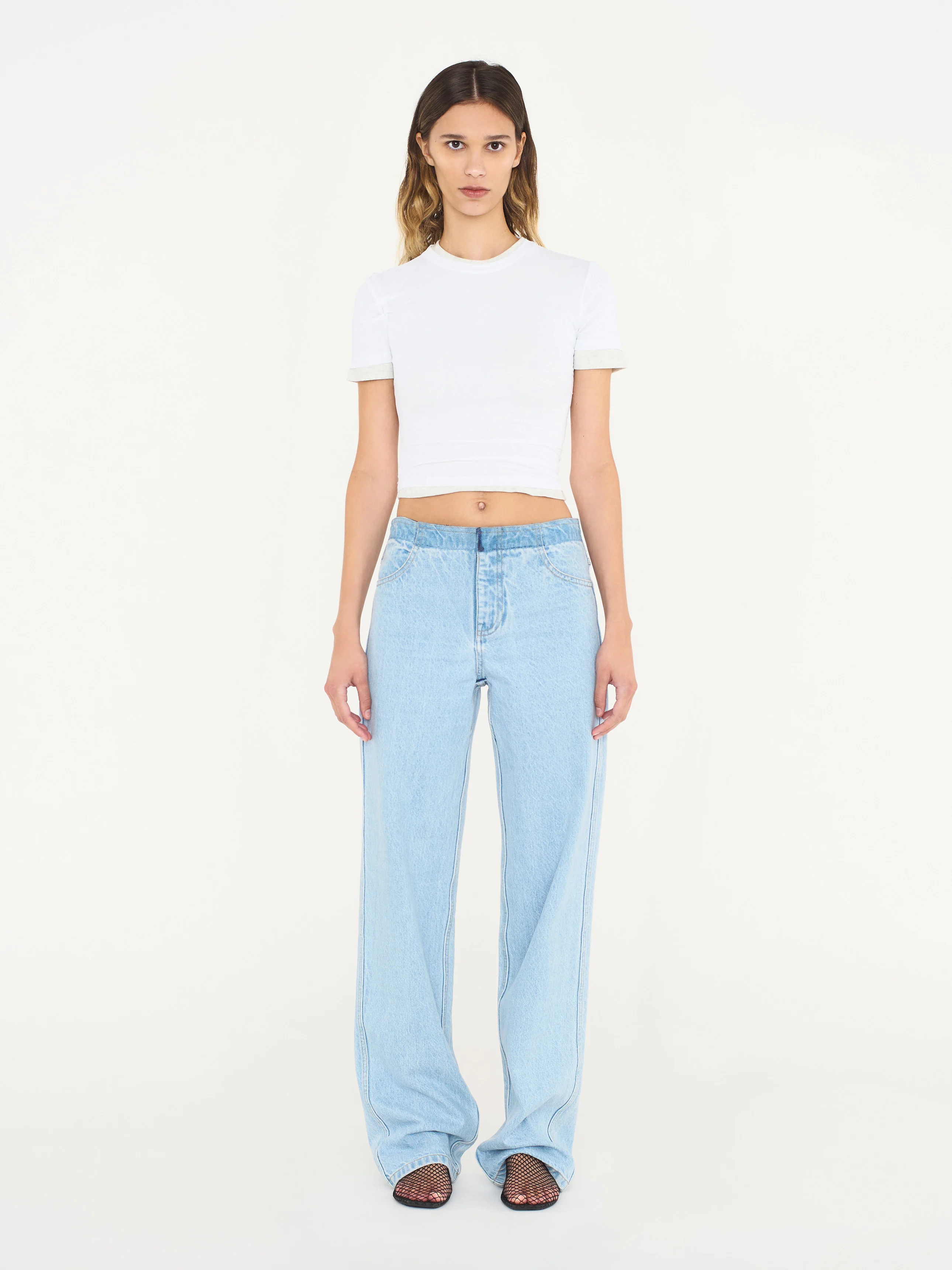 Sheer Overlay Loophole Tee