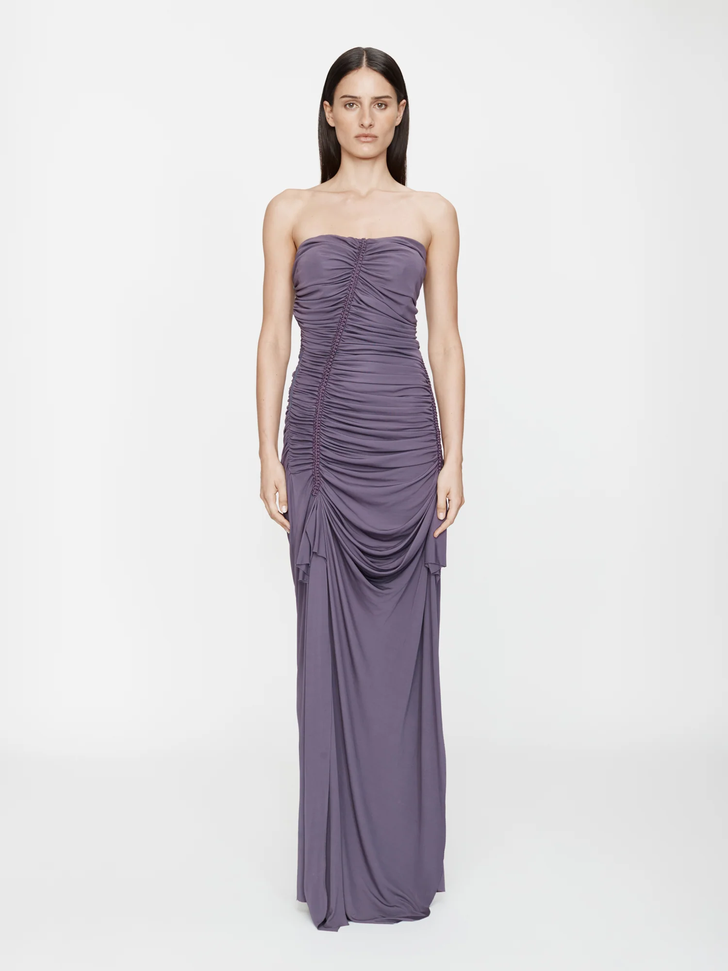 Shibari Jersey Ruche Strapless Dress - Image 3