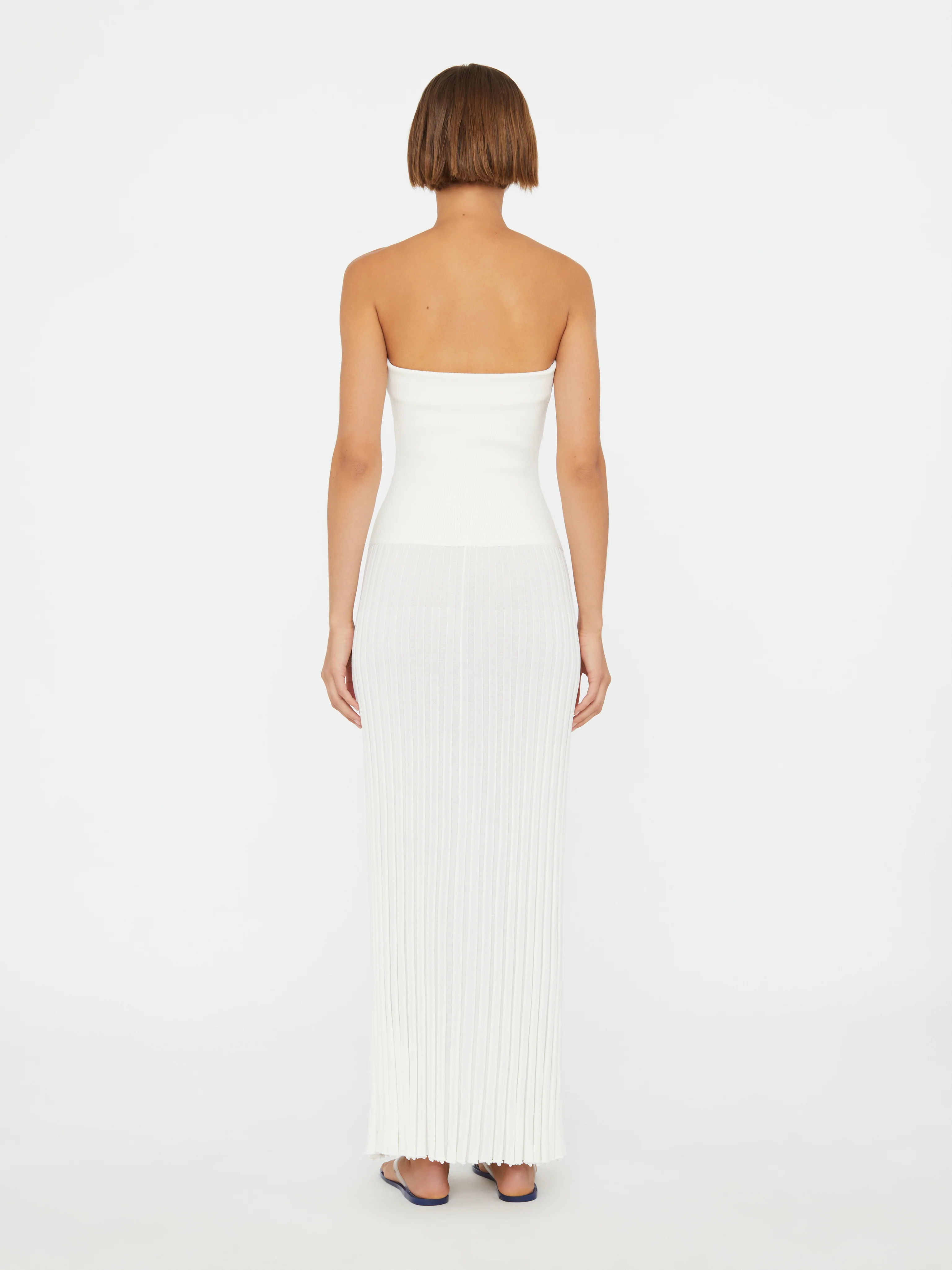 Slashed Knit Sunray Strapless Dress - Image 4