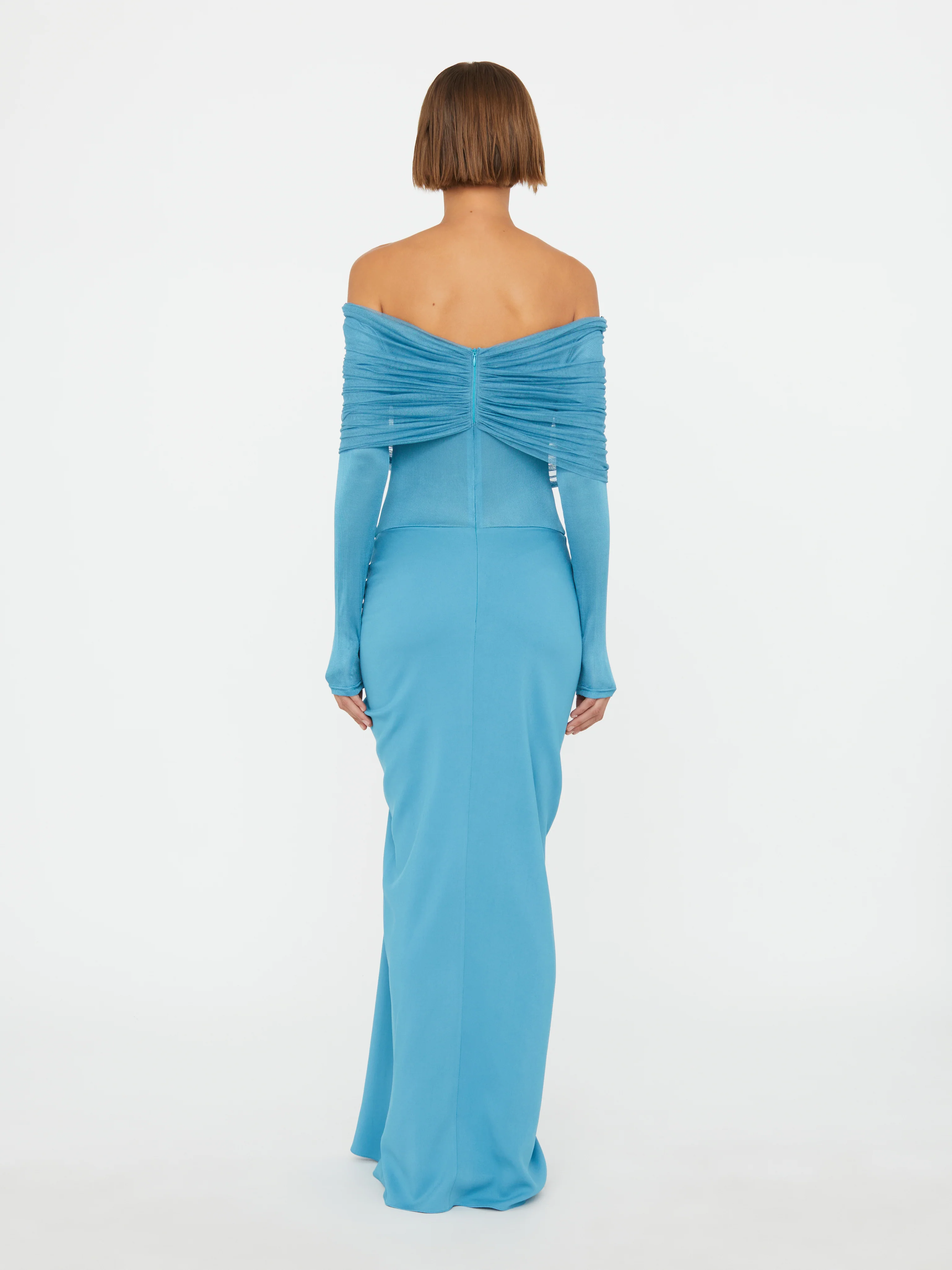 Sonora Veiled Long Sleeve Ruched Dress - Image 4