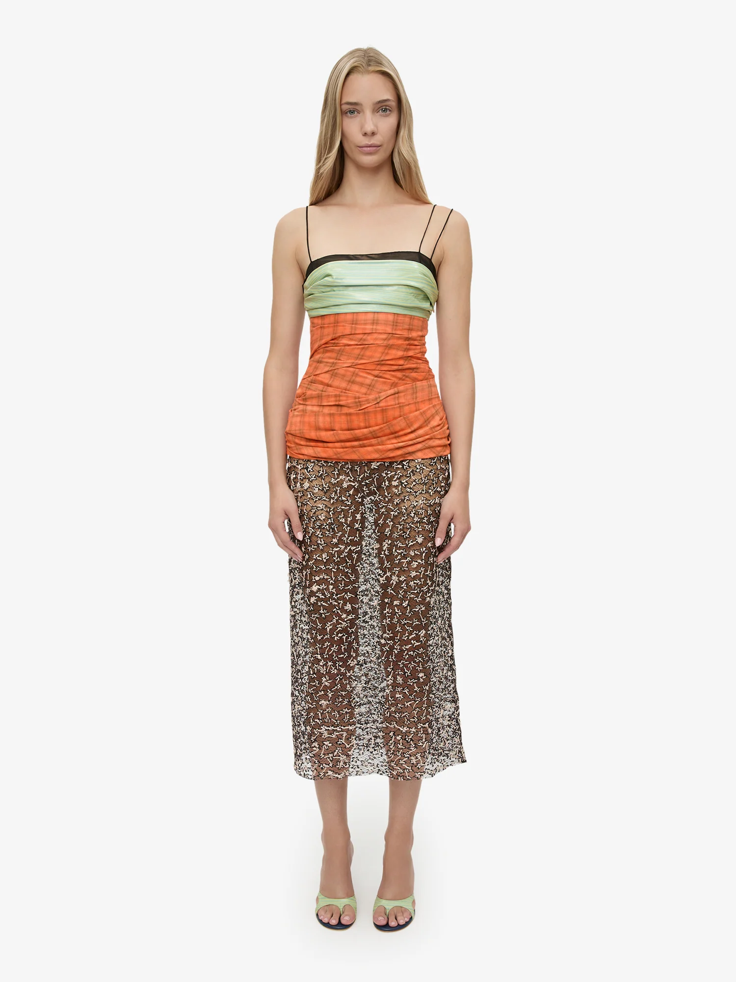 Spliced Bustier Fragment Lace Dress