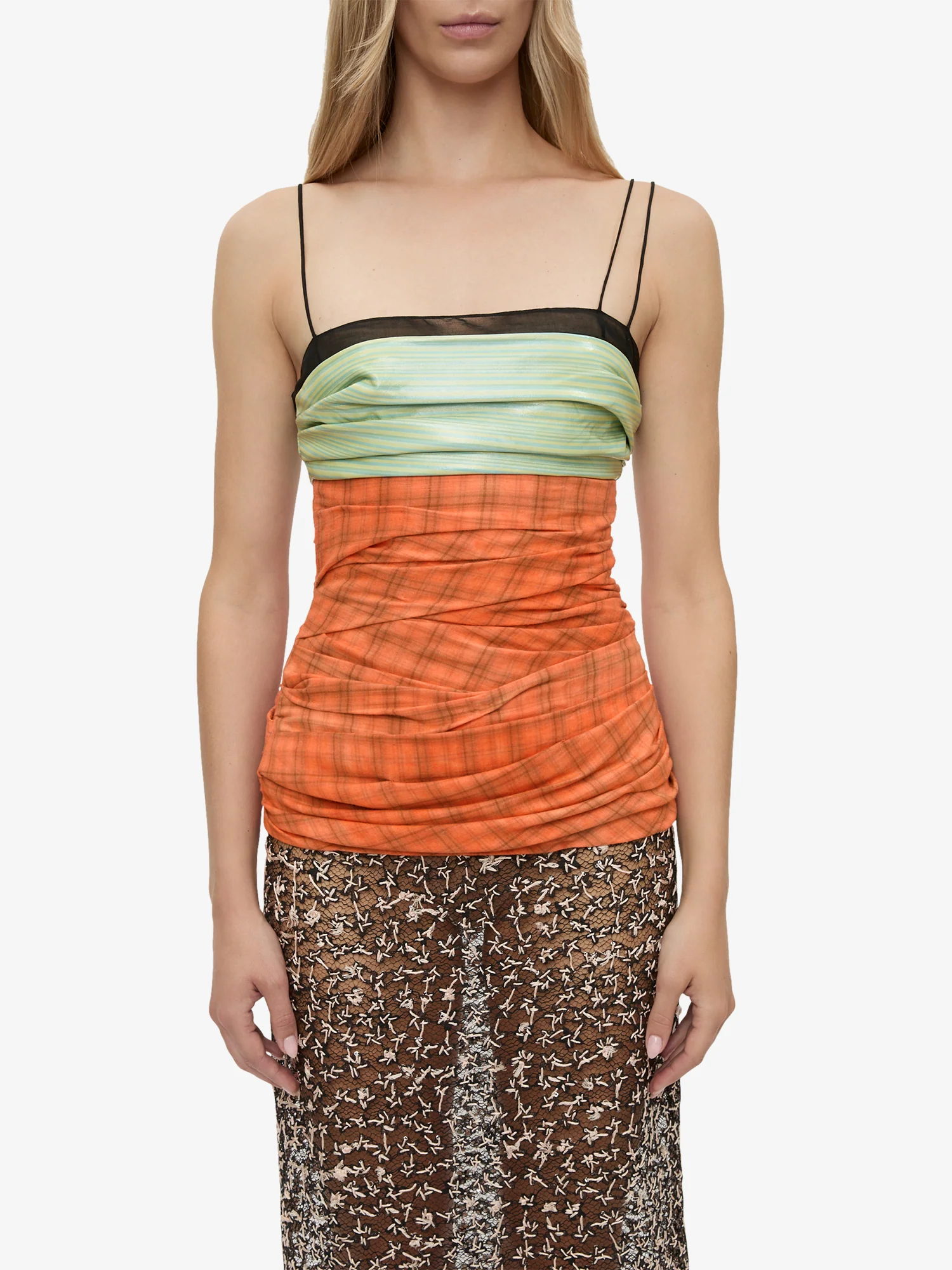 Spliced Bustier Fragment Lace Dress - Image 4