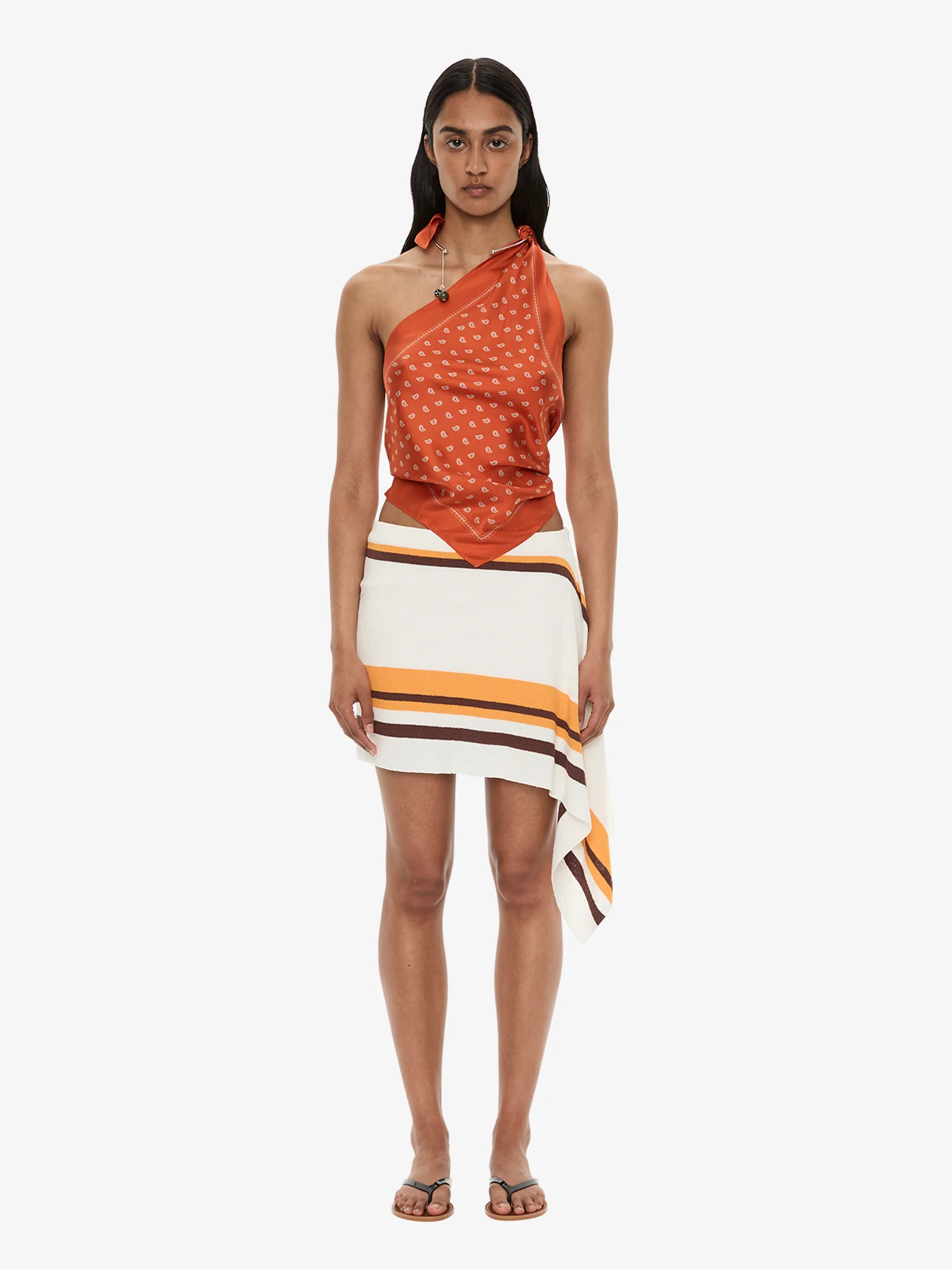Straccio Knitted Extension Drape Mini Skirt