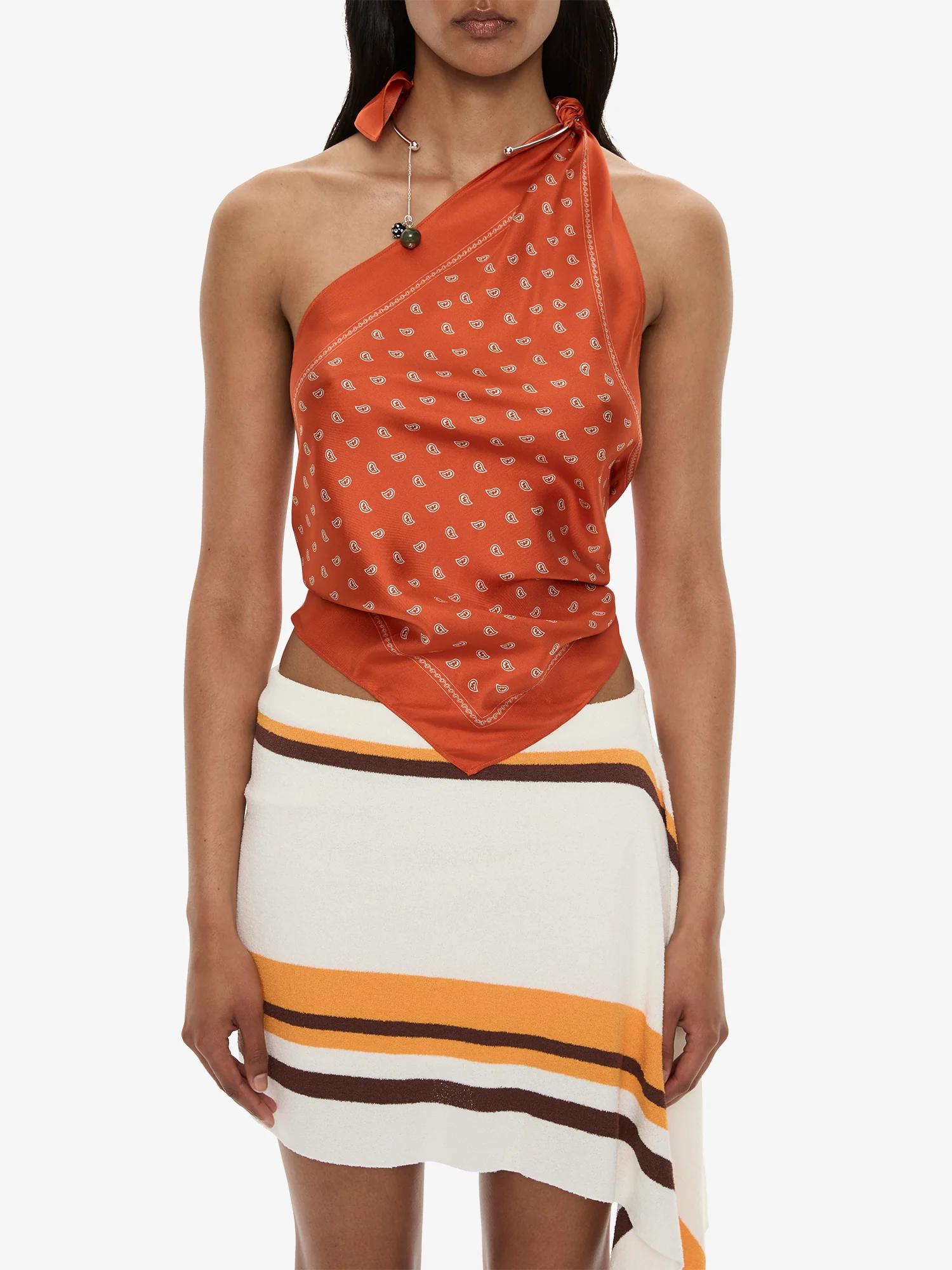 Straccio Knitted Extension Drape Mini Skirt - Image 3