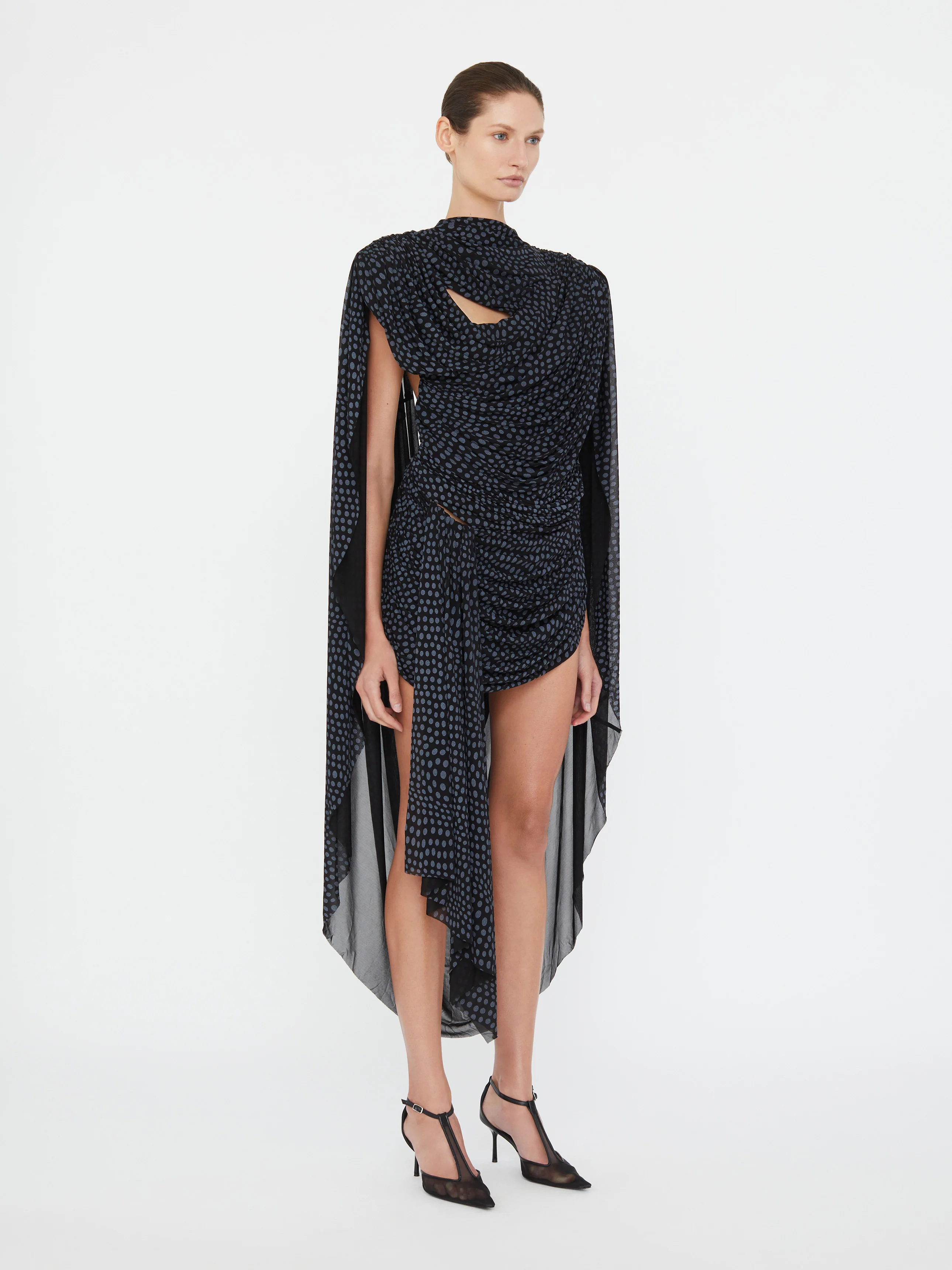 Torrent Draped Mini Dress - Image 3