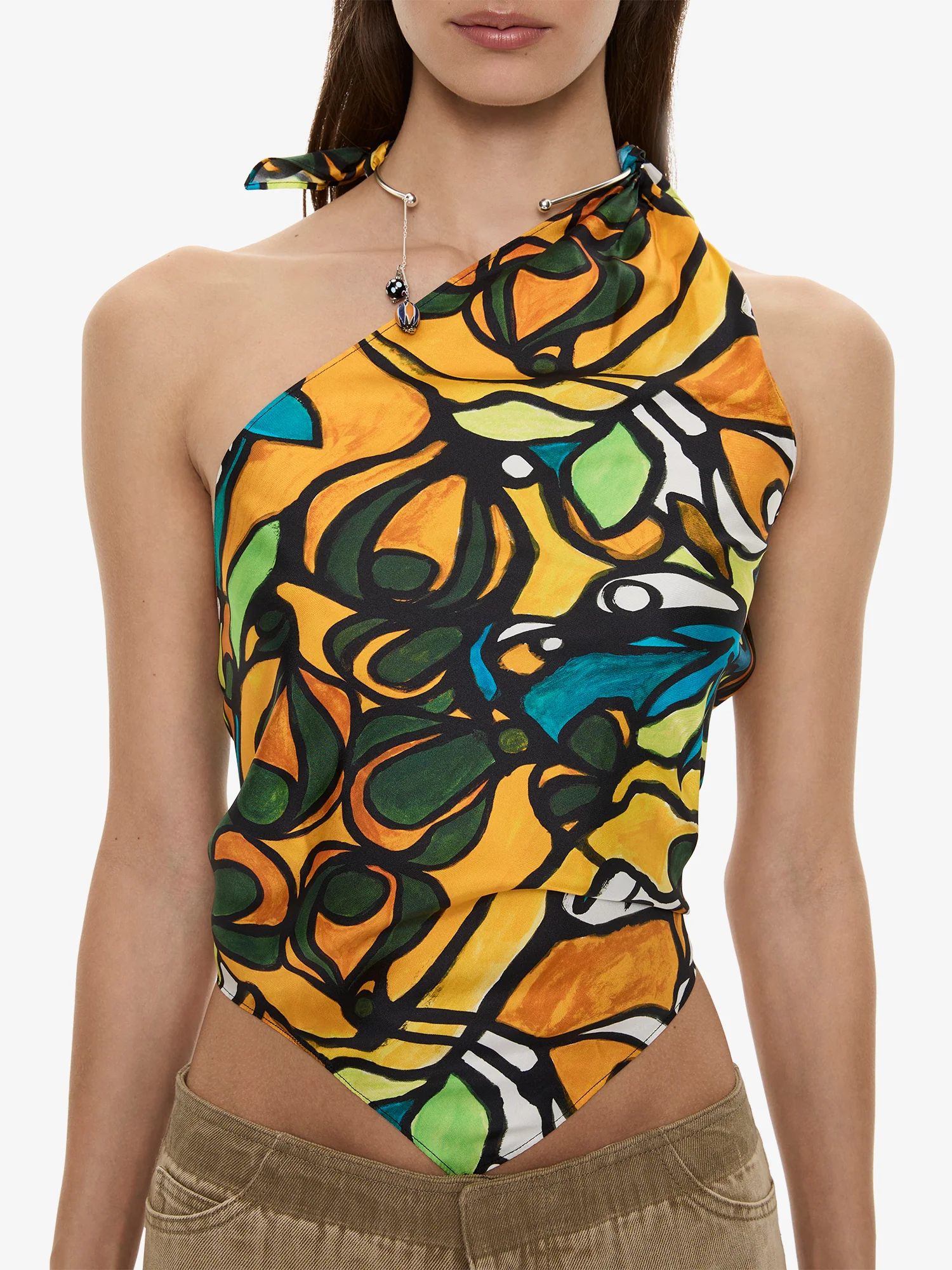 Tropic Nouveau Scarf Tie Top - Image 3