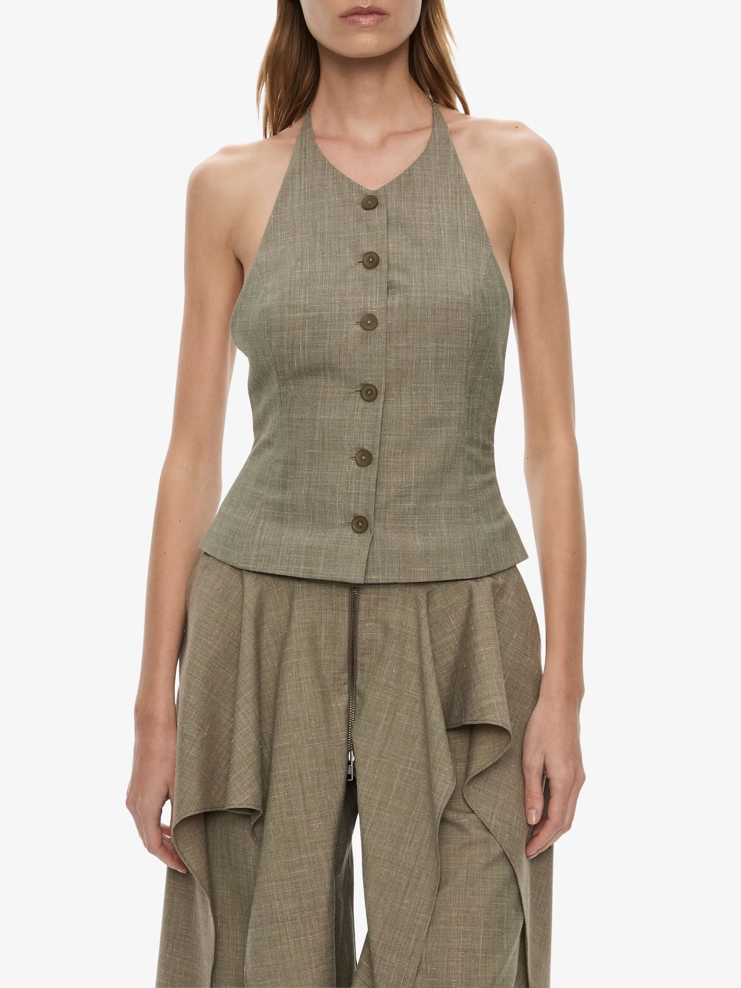 Tropical Wool Split Trouser Skirt - Image 3