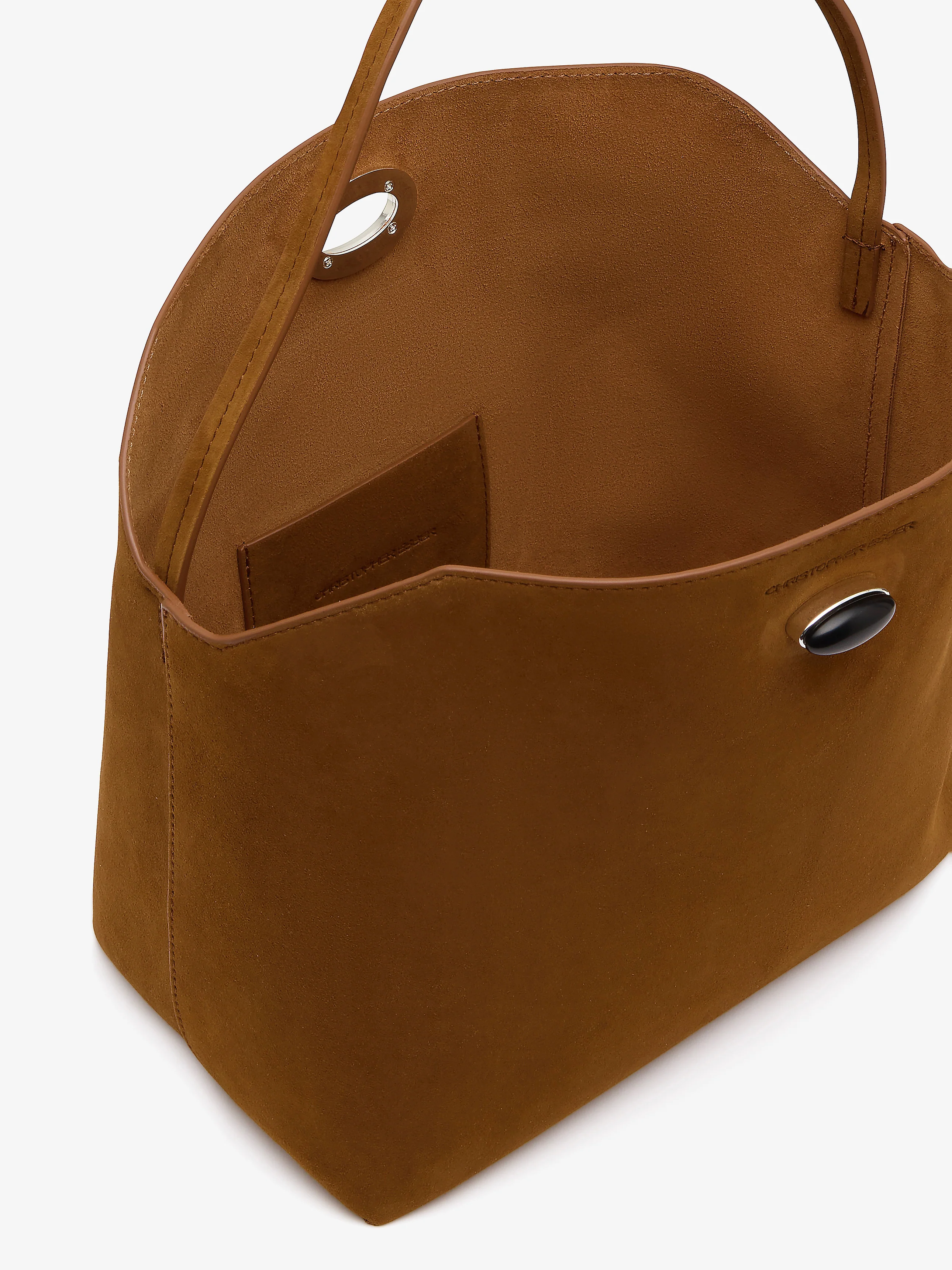 Turnlock Suede Shoulder Bag - Image 3