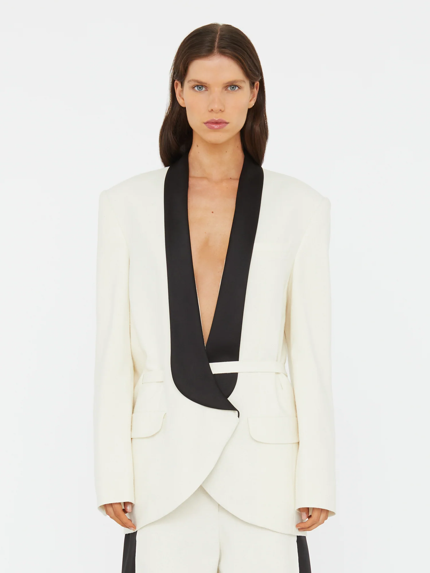 Tuxedo Contrast Silk Blazer - Image 2