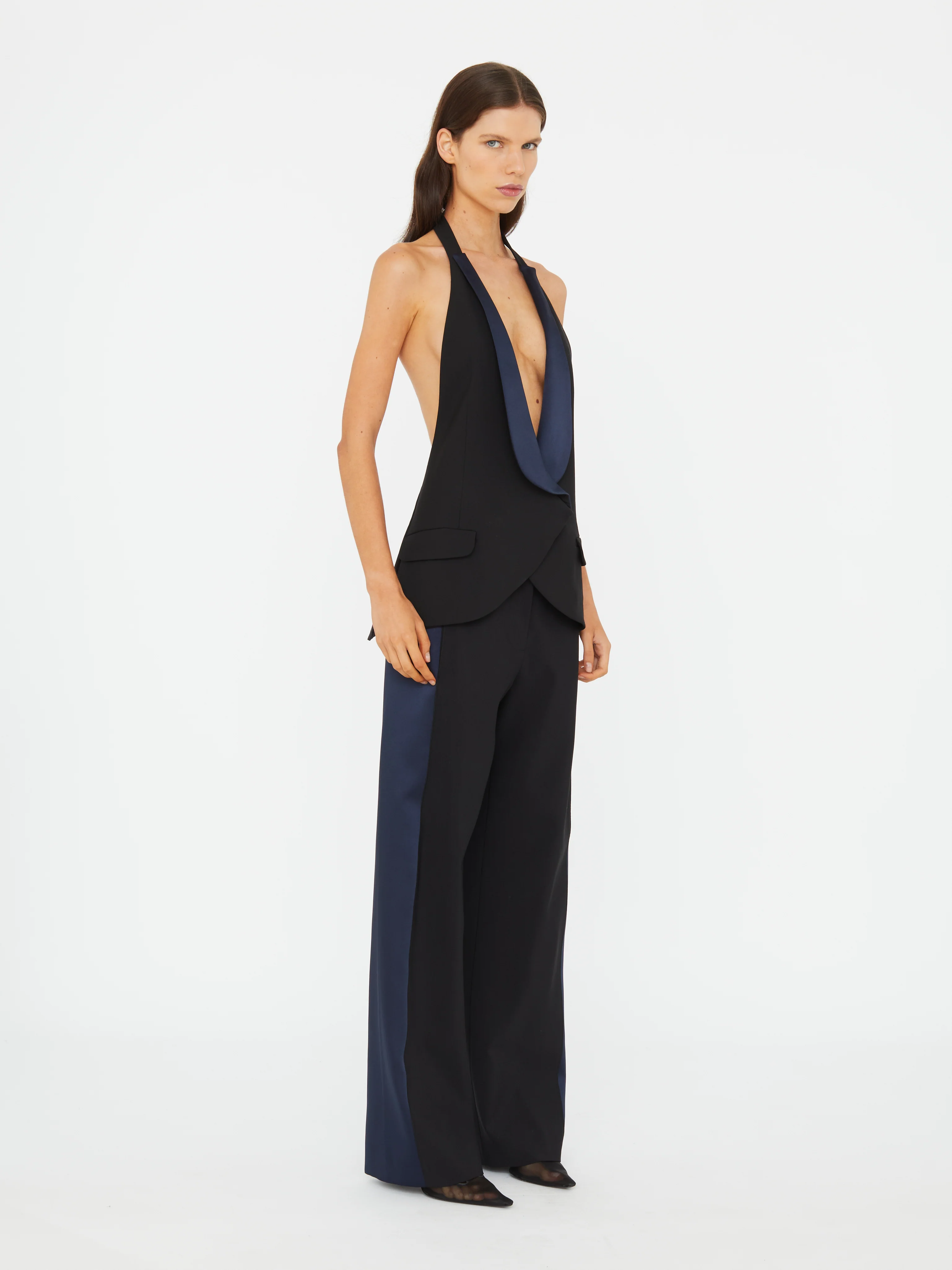Tuxedo Contrast Wool Vest - Image 3