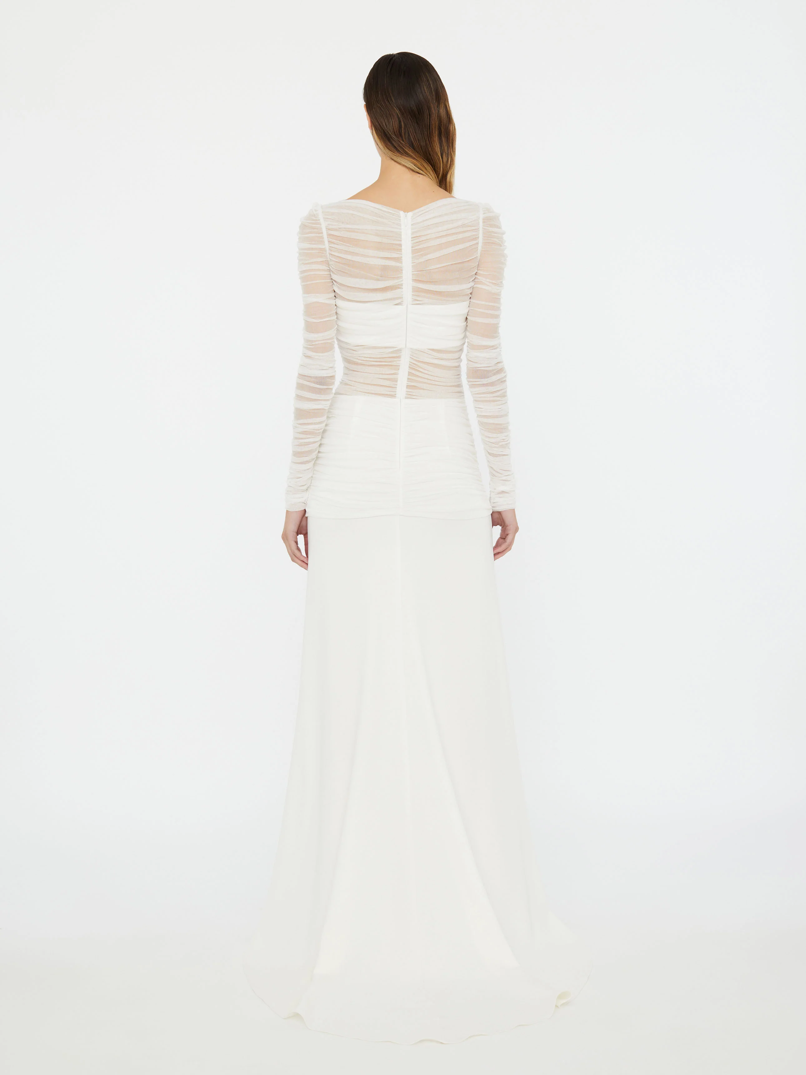 Veiled Tulle Overlay Gown - Image 6